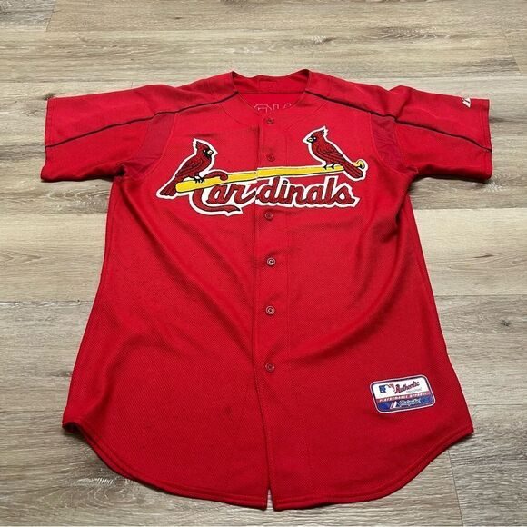 Vintage St. Louis Cardinals Majestic Jersey Size 46 MLB Baseball Red PLEASE READ - Picture 1 of 13